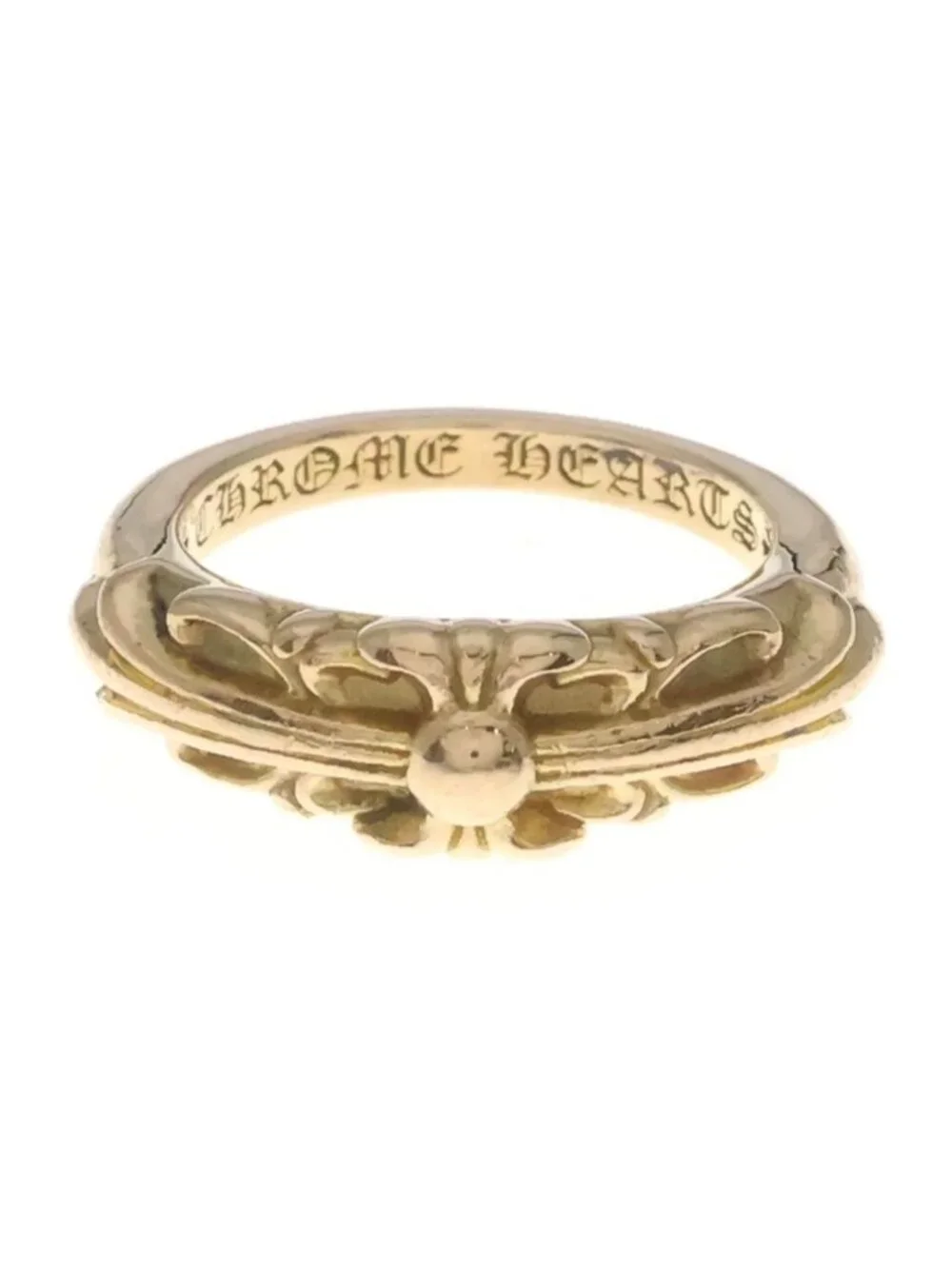 Chrome Hearts 22K Babyclsc Baby Classic Floral Cross Gold Ring